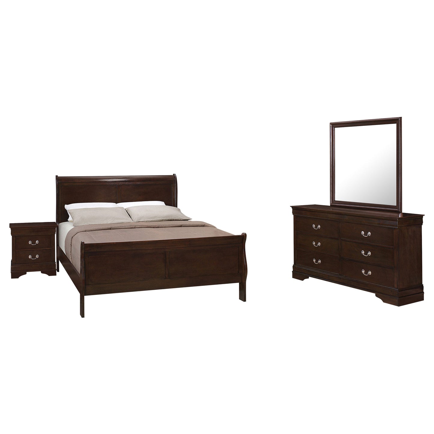 Louis Philippe  Bedroom Set Cappuccino