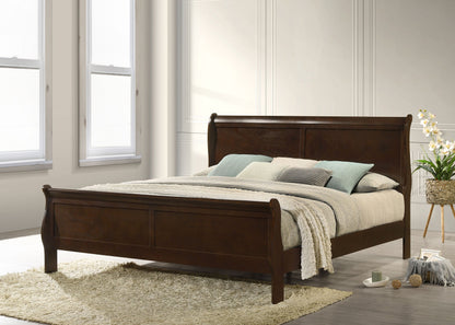 Louis Philippe 47-inch Sleigh Panel Bed White