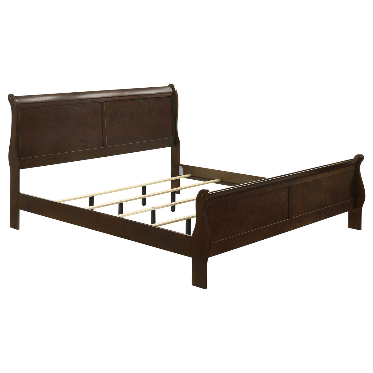 Louis Philippe 47-inch Sleigh Panel Bed White
