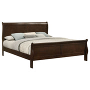 Cama Louis Philippe de 119 cm con paneles tipo trineo, color blanco