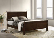 Cama Louis Philippe de 119 cm con paneles tipo trineo, color blanco
