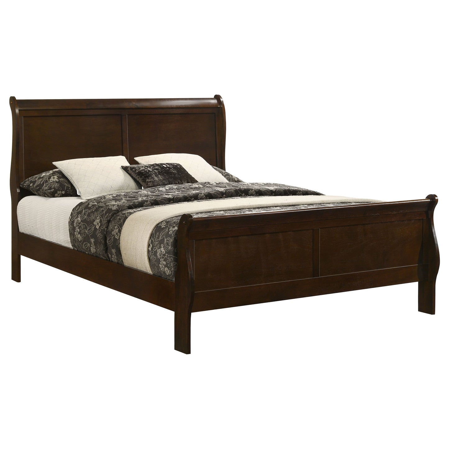 Louis Philippe 47-inch Sleigh Panel Bed White
