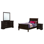 Conjunto de dormitorio Louis Philippe Cappuccino