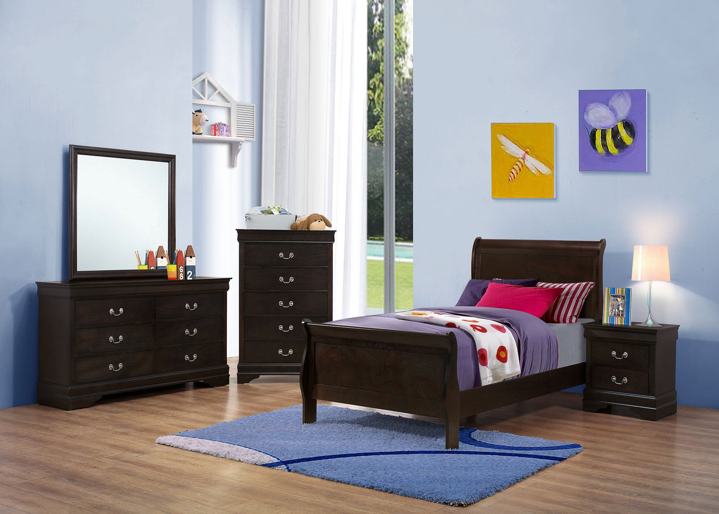 Louis Philippe  Bedroom Set Cappuccino