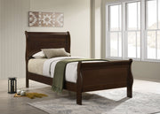 Cama Louis Philippe de 119 cm con paneles tipo trineo, color blanco