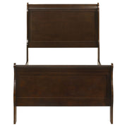 Cama Louis Philippe de 119 cm con paneles tipo trineo, color blanco