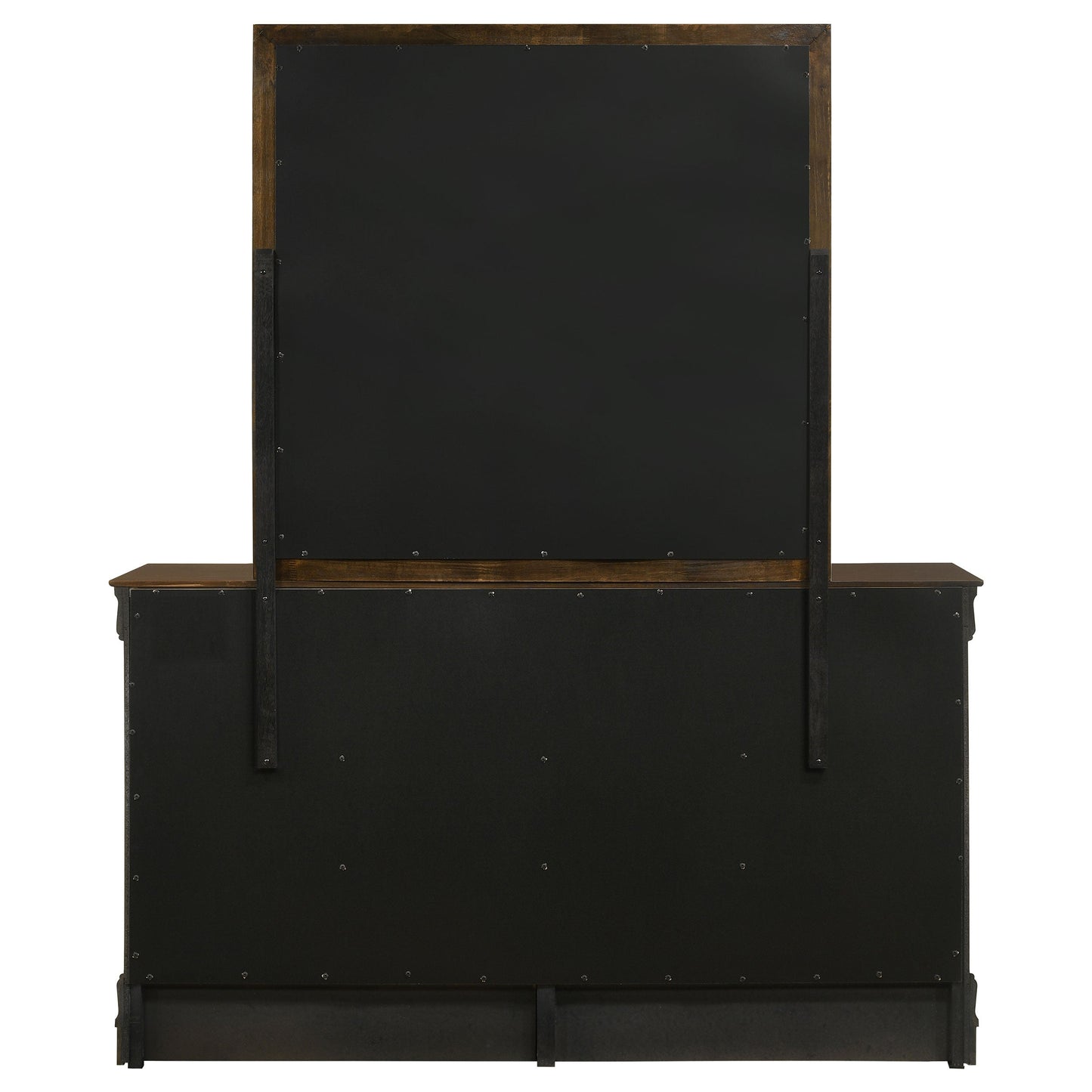 Louis Philippe 6-drawer Dresser and Mirror White