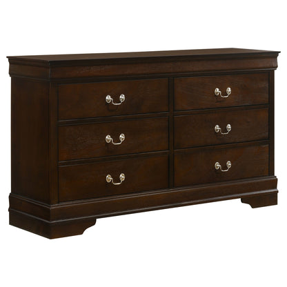 Louis Philippe 6-drawer Dresser and Mirror White
