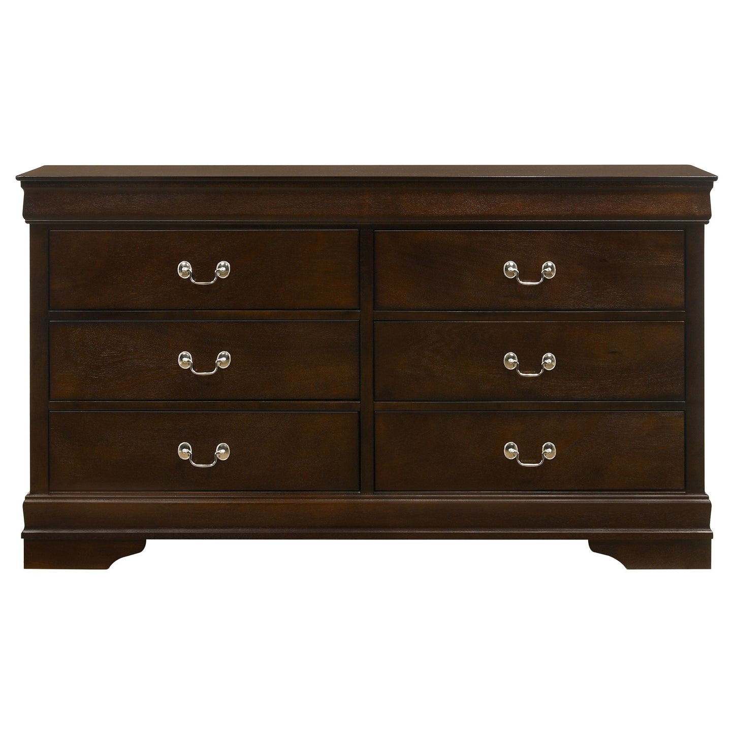Louis Philippe 6-drawer Dresser and Mirror White