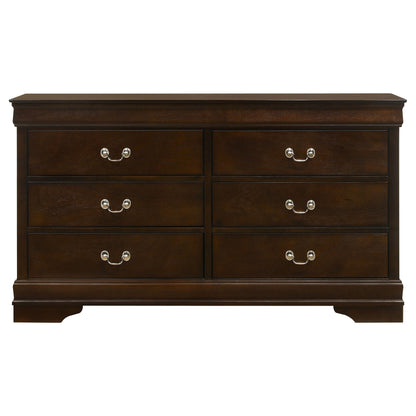 Louis Philippe 6-drawer Dresser and Mirror White