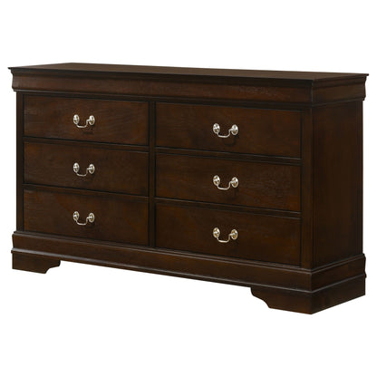 Louis Philippe 6-drawer Dresser and Mirror White
