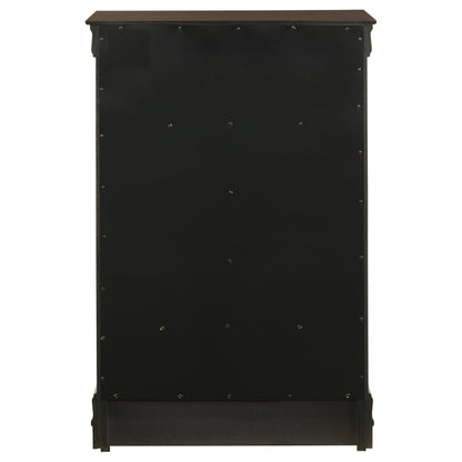 Cómoda de dormitorio Louis Philippe de 5 cajones en color capuchino