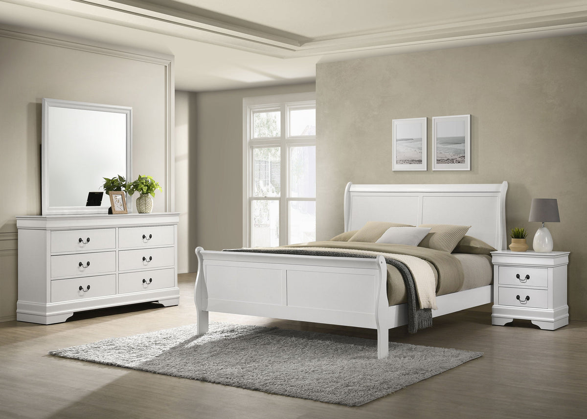 Conjunto de dormitorio Louis Philippe Cappuccino