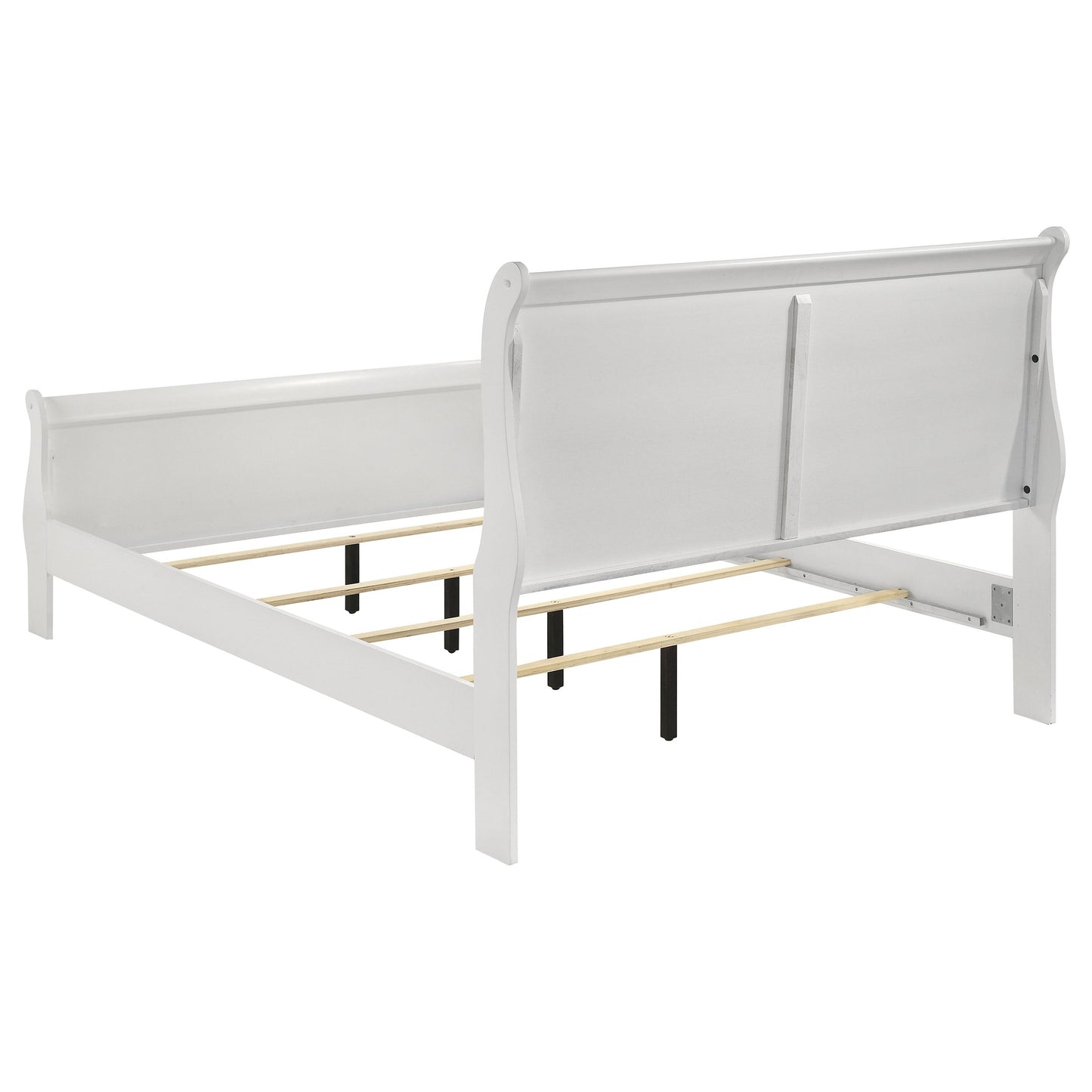Louis Philippe 47-inch Sleigh Panel Bed White