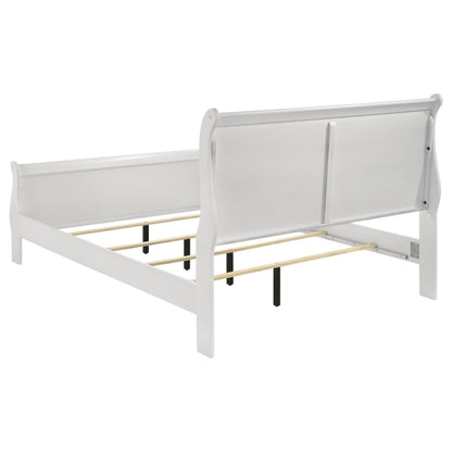 Louis Philippe 47-inch Sleigh Panel Bed White