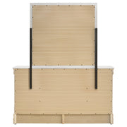 Cómoda Louis Philippe de 6 cajones y espejo blanco