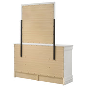 Cómoda Louis Philippe de 6 cajones y espejo blanco