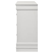 Cómoda Louis Philippe de 6 cajones y espejo blanco