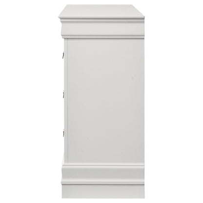 Louis Philippe 6-drawer Dresser and Mirror White