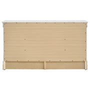 Cómoda Louis Philippe de 6 cajones y espejo blanco