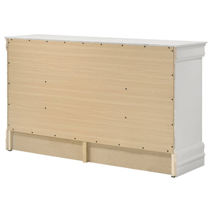Louis Philippe 6-drawer Dresser and Mirror White