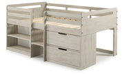 Handles Light Grey Rustic Low Loft Bed
