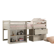 Handles Light Grey Rustic Low Loft Bed