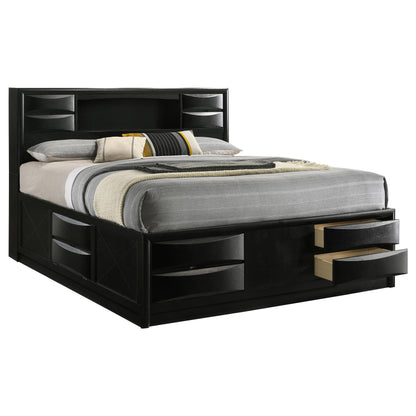 Briana Wood  Storage Bookcase Bed Black