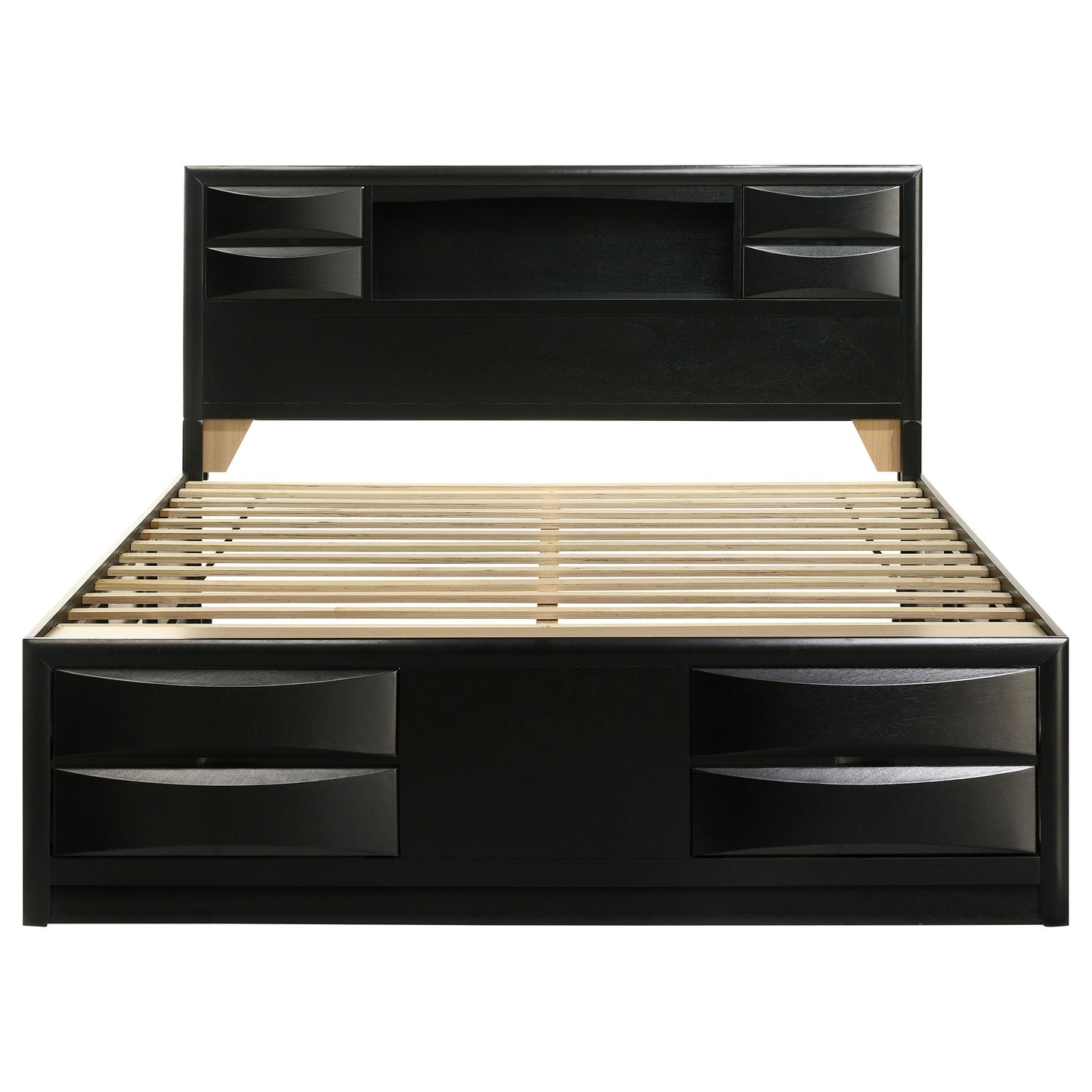 Briana Wood  Storage Bookcase Bed Black