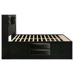 Briana Wood  Storage Bookcase Bed Black
