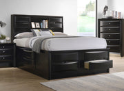 Briana Wood  Storage Bookcase Bed Black