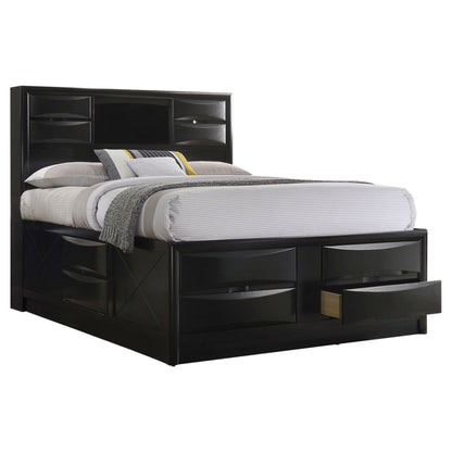 Briana Wood  Storage Bookcase Bed Black