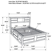 Briana Wood  Storage Bookcase Bed Black