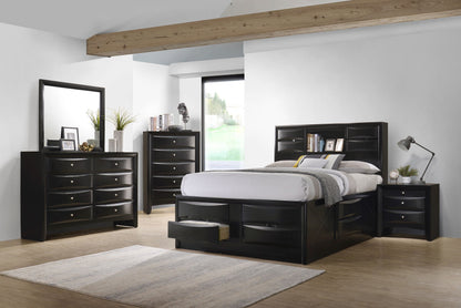Briana Wood  Storage Bookcase Bed Black