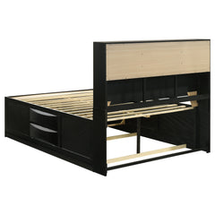 Juego de dormitorio Briana Queen de 5 piezas, color negro