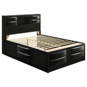 Briana Wood  Storage Bookcase Bed Black
