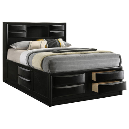 Briana Wood  Storage Bookcase Bed Black