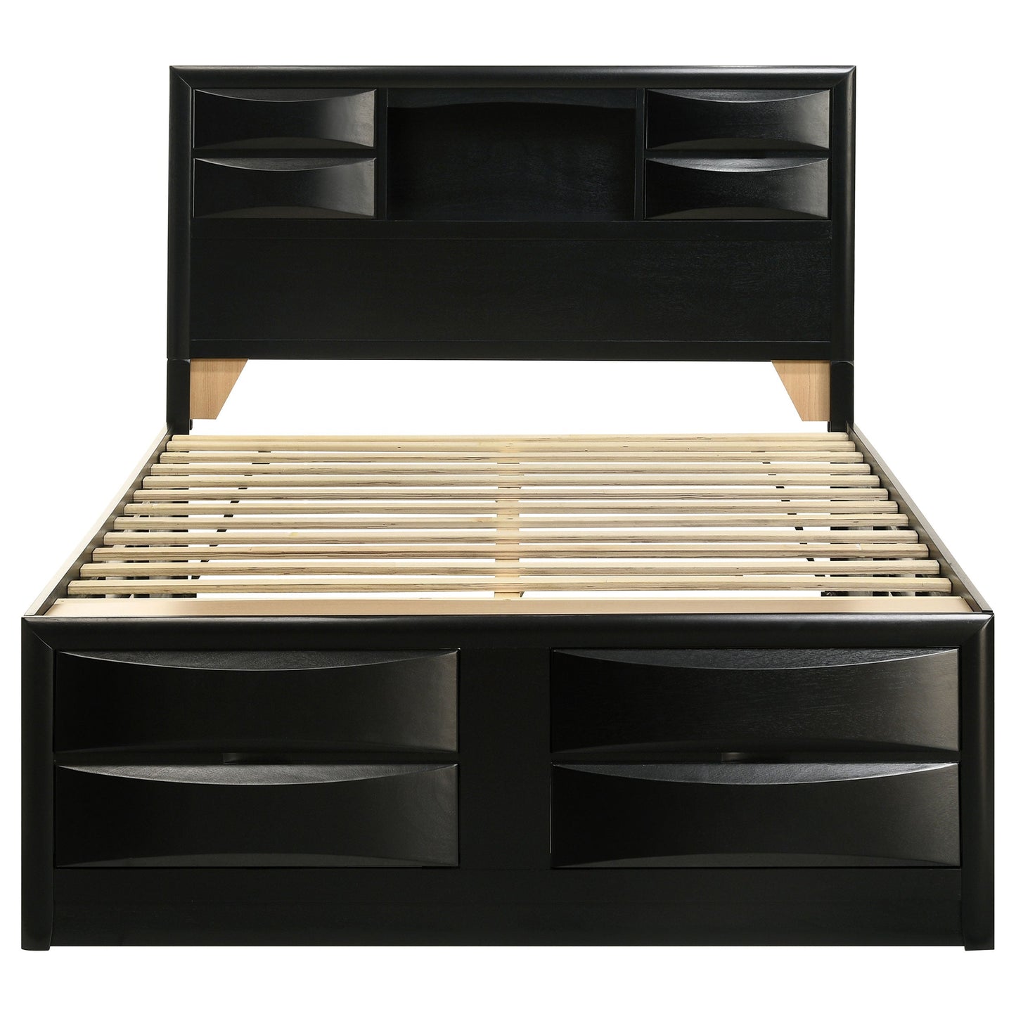 Briana Wood  Storage Bookcase Bed Black