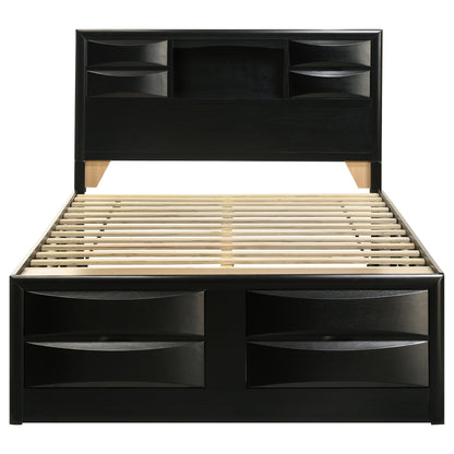 Briana Wood  Storage Bookcase Bed Black