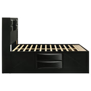 Briana Wood  Storage Bookcase Bed Black