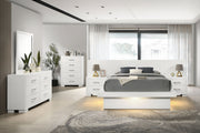 Estantería de almacenamiento con LED Jessica, color cama capuchino