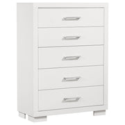 Cómoda de dormitorio Jessica de 5 cajones color capuchino