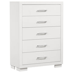 Cómoda de dormitorio Jessica de 5 cajones color capuchino