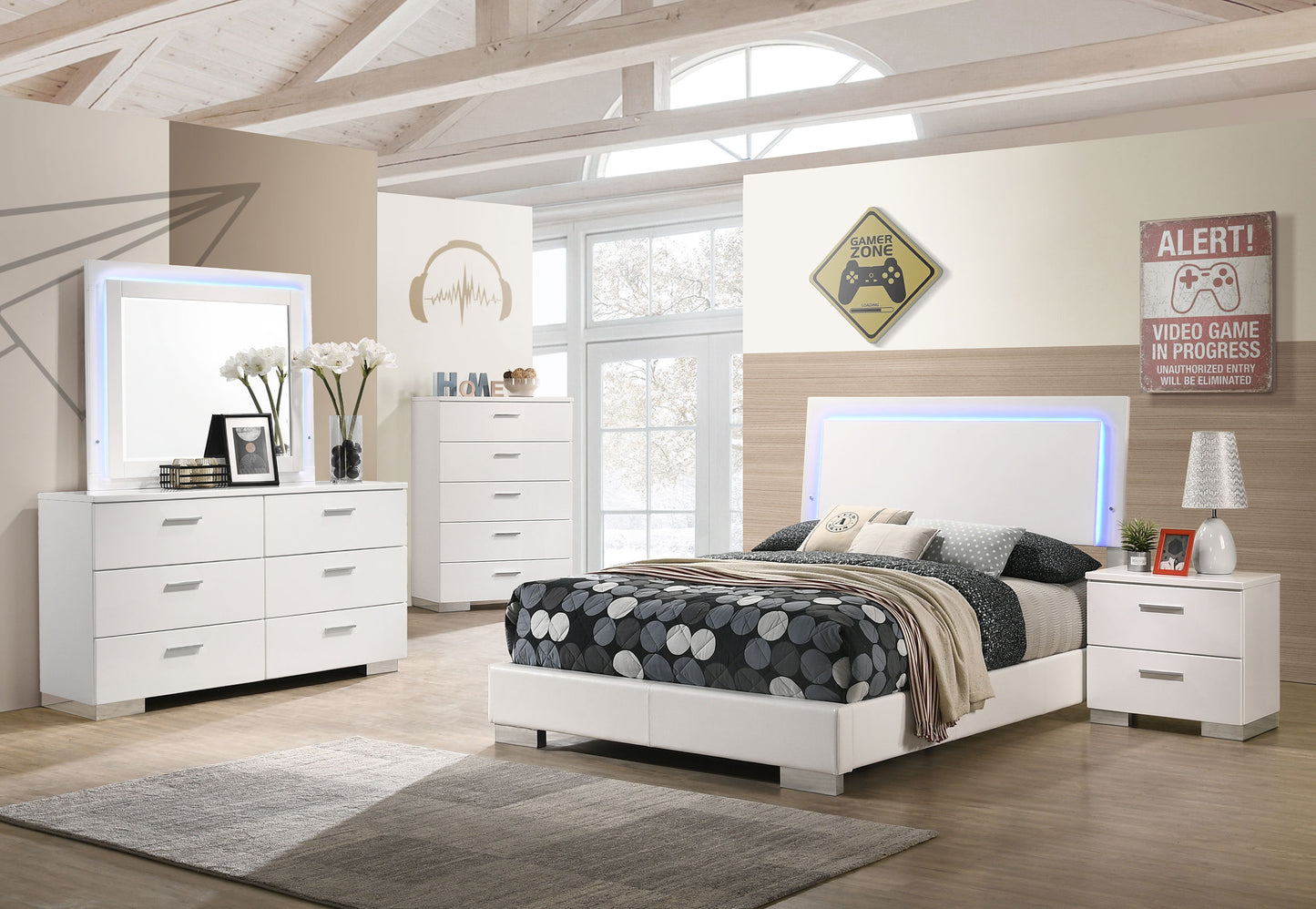 Felicity Bedroom Set White Gloss
