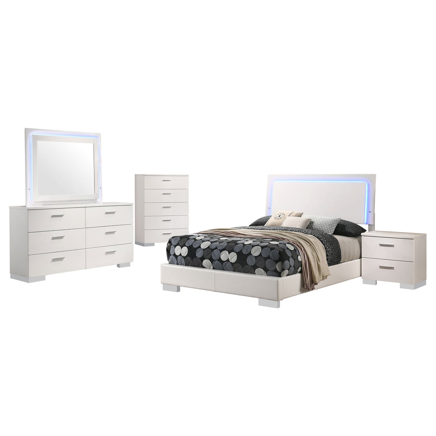 Felicity Bedroom Set White Gloss