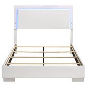 Felicity Wood  LED Panel Bed White High Gloss