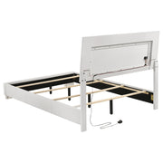 Felicity Wood  LED Panel Bed White High Gloss