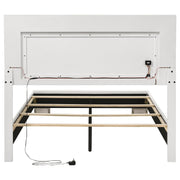 Felicity Wood  LED Panel Bed White High Gloss