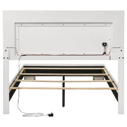 Felicity Wood  LED Panel Bed White High Gloss