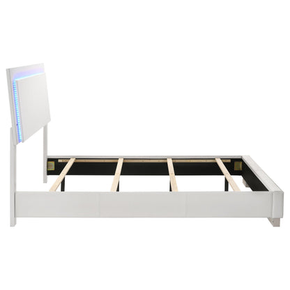 Felicity Wood  LED Panel Bed White High Gloss